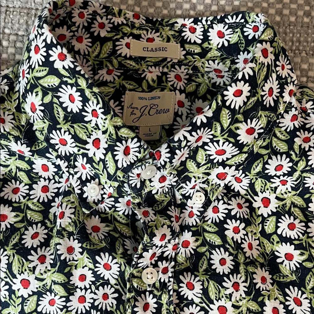 JCrew 100% Linen Short Sleeve Shirt